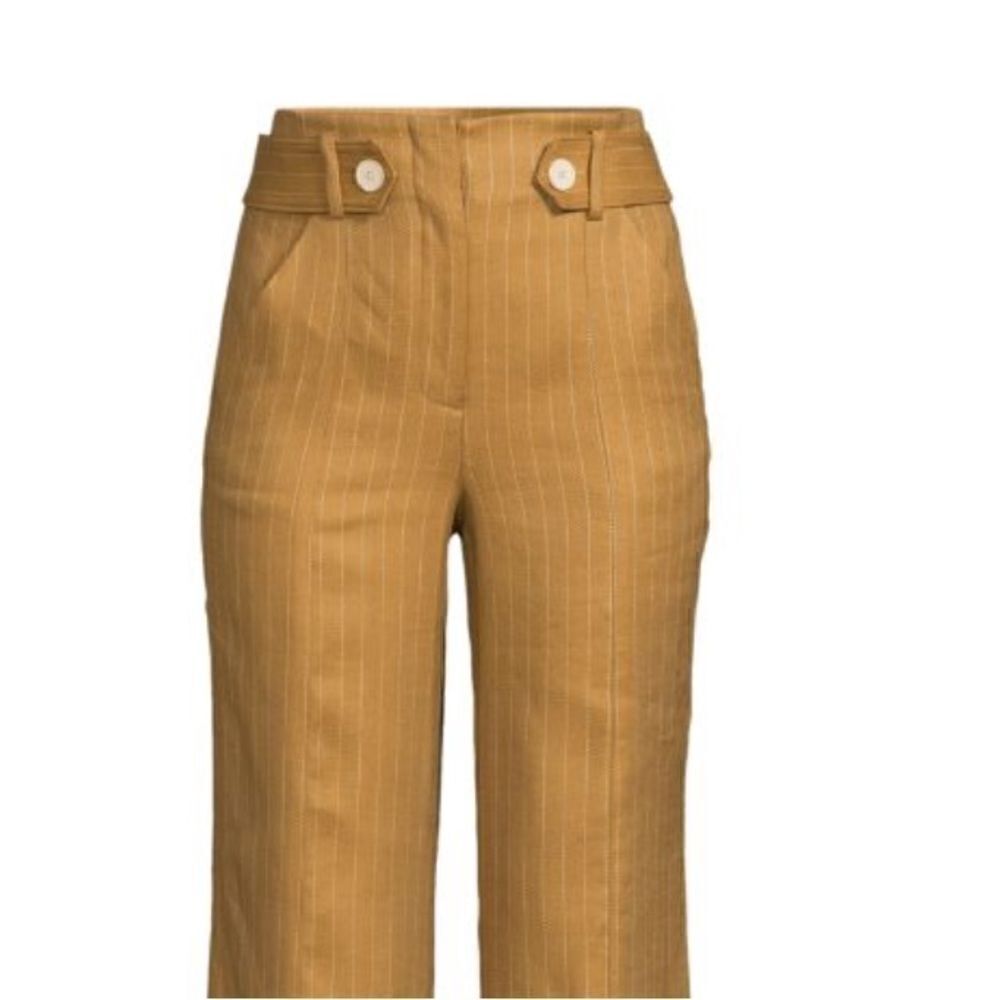 VERONICA BEARD Sunny Striped Wide Leg Pants in Camel size 0 $448 - Picture 3 of 4